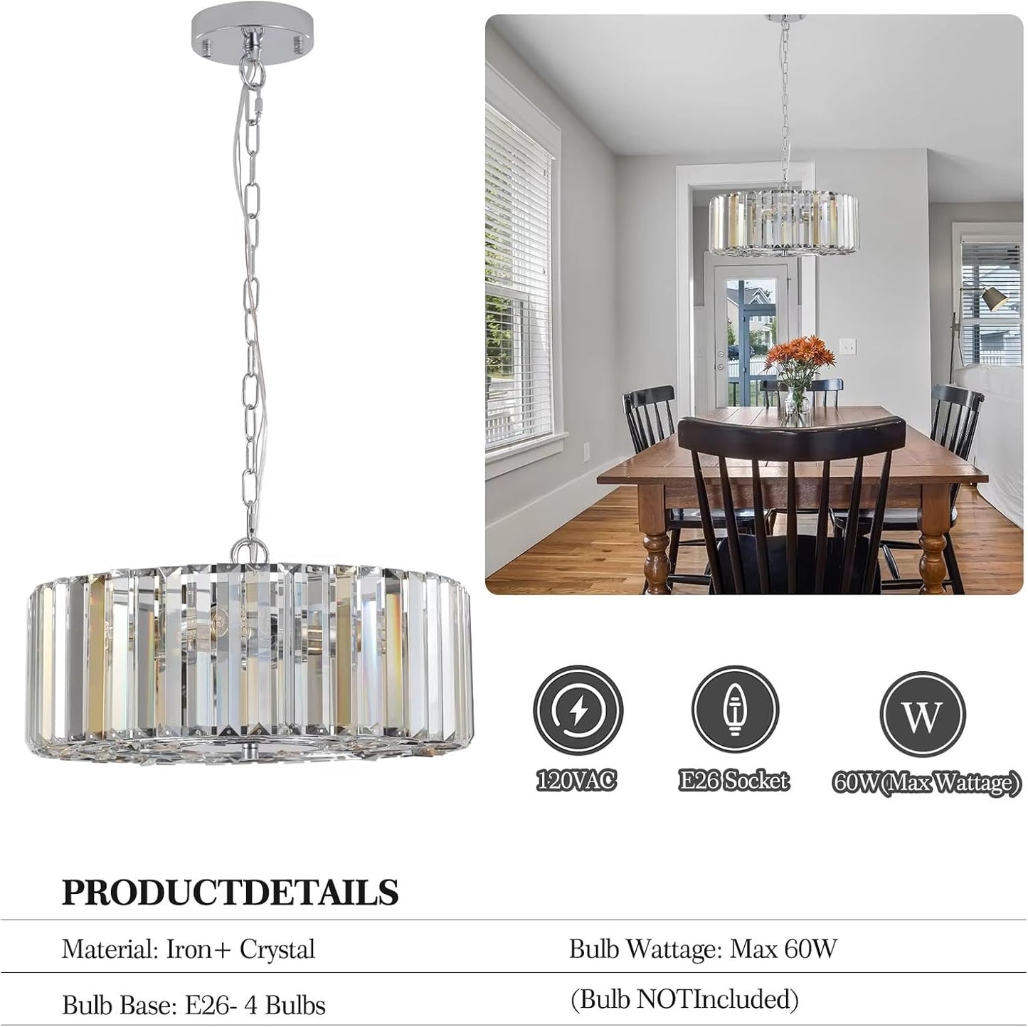 Luxury K9 Crystal Chandelier with Sand Gold and Black Metal Frame