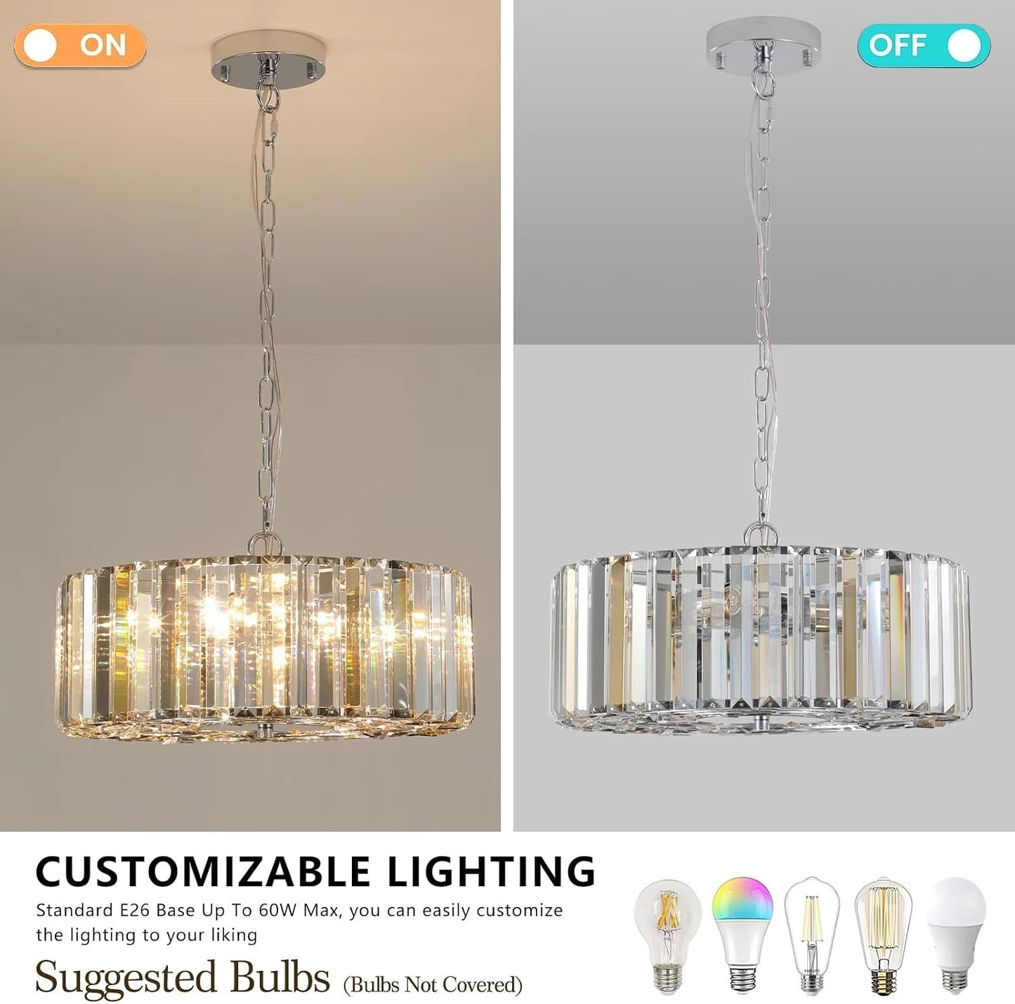 Luxury K9 Crystal Chandelier with Sand Gold and Black Metal Frame