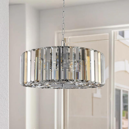 Luxury K9 Crystal Chandelier with Sand Gold and Black Metal Frame