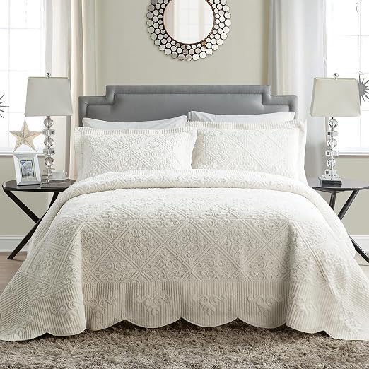 🛏️✨ Elegant Quilted Bedspread Set | Soft Cozy Bedding Decor 🏡💫